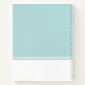 単純モノグラムエレガントミントグリーン ノートブック (裏面)