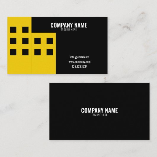 単純ユニーク建物建築会社 名刺 (正面/裏面)