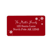 単純化されたスノーフレークスレッド差出人住所 ラベル (正面)