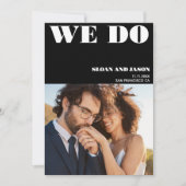 単純化された白黒私たちは写真を保存する日付 セーブザデート (正面)