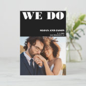 単純化された白黒私たちは写真を保存する日付 セーブザデート (スタンド正面)