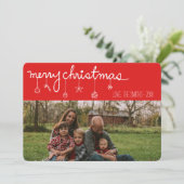 単純化された赤い白のストライプクリスマス シーズンカード (スタンド正面)