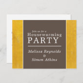 単純化タイポグラフィ、引っ越し祝いパーティーパーティー招待状 インビテーションポストカード (正面/裏面)