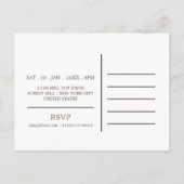 単純化タイポグラフィ、引っ越し祝いパーティーパーティー招待状 インビテーションポストカード (裏面)