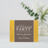 単純化タイポグラフィ、引っ越し祝いパーティーパーティー招待状 インビテーションポストカード (スタンド正面)