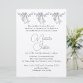 単純化/トレンディー金属シルブ結婚式招待状 招待状 (スタンド正面)