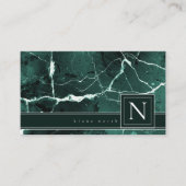 単純大理石モノグラムグリーンホワイト標準ID672 名刺 (正面)