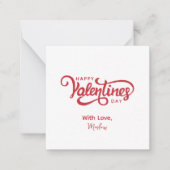 単純明快モダン赤いハートバレンタイン ノートカード (正面)