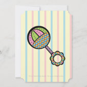 単純甘いガラガラ赤ちゃんシャワー招待状 招待状 (裏面)