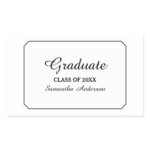 単純白エレガントの卒業ステッカー