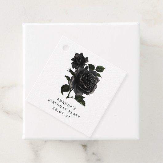 単純白黒ヴィンテージバラ フェイバータグ (インサイチュ)