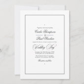 単純白黒結婚式招待状 招待状 (正面)