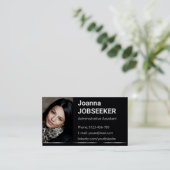 単純黒クラシック求職者ミニマルエレガント 名刺 (スタンド正面)