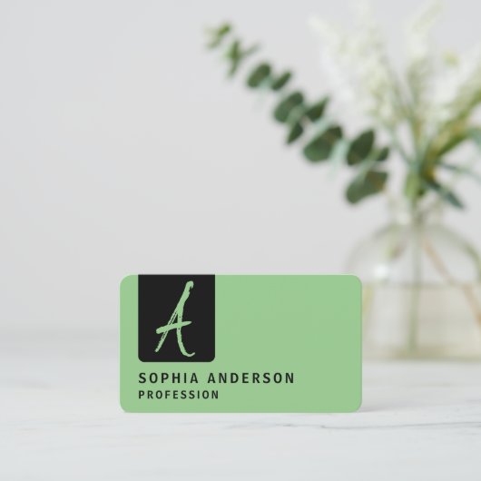 単純黒企業のプロフェッショナル横母線 名刺 (スタンド正面)