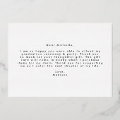 単純3はっきりした写真卒業サンキューカード 箔招待状 (裏面)