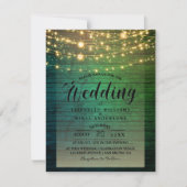 単素朴材ダークライトストリン結婚グ 招待状 (正面)