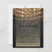 単素朴材ダークライトストリン結婚グ 招待状 (正面)