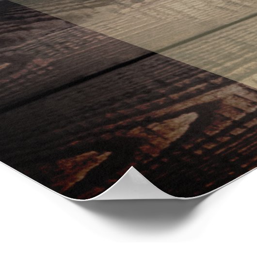 単素朴材ライト文字列のウェルカムサイン ポスター (角)