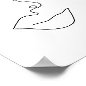 単線等高線顔1 ポスター (角)