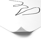 単線等高線顔3 ポスター (角)