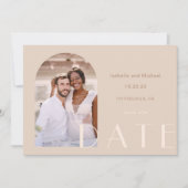 単色のアーストーン結婚写真 セーブザデート (正面)