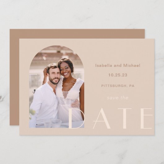 単色のアーストーン結婚写真 セーブザデート (正面/裏面)