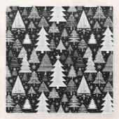 単色のクリスマス ガラスコースター (正面)