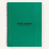 単色のグリーンレザー ノートブック (正面)