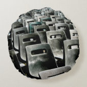 単色のグレーチェア ラウンドクッション (裏面)