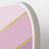 単色のピンクのグラデーション |金ゴールドの個人用設定 ピックルボールラケット (左詳細)