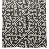 単色の幾何学的な迷路 シャワーカーテン (正面)