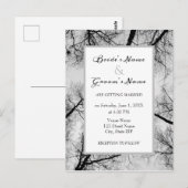 単色の木々の結婚式招待状 ポストカード (正面/裏面)