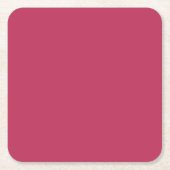 単色の深いバラピンク スクエアペーパーコースター (正面)