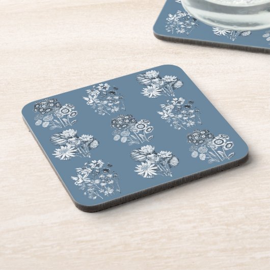 単色の花（青） コースター (左側)