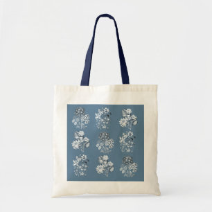 単色の花(青) トートバッグ
