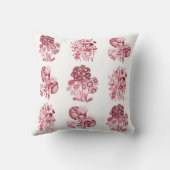 単色の赤い花 クッション (裏面)