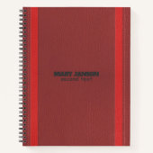 単色の赤革 ノートブック (正面)