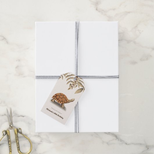 単色エレガントのオオガメありがとう ギフトタグ (より糸付き)