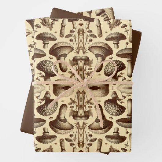 単色キノコ ラッピングペーパーシート (インサイチュ)