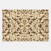 単色キノコ ラッピングペーパーシート (正面)