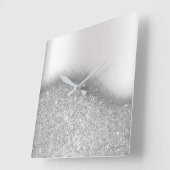 単色グリッター銀グレー金ミニマル属 スクエア壁時計 (傾斜)