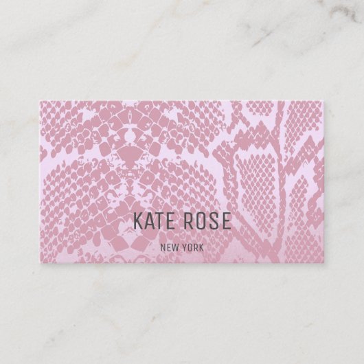 単色コンテンポラリーのPythonスキンピンク 名刺 (正面)