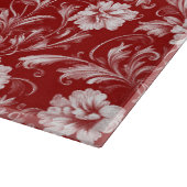 単色バロックのフローラルパターン、白の赤 カッティングボード (角)