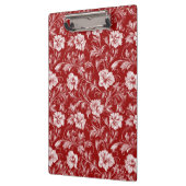 単色バロックのフローラルパターン、白の赤 クリップボード (左)