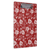 単色バロックのフローラルパターン、白の赤 クリップボード (右)