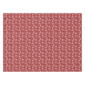 単色バロックのフローラルパターン、白の赤 テーブルクロス (正面(横))