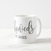 単色パーソナライズされたの結婚日付の変化 コーヒーマグカップ (正面右)