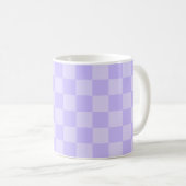 単色ラベンダーの市松模様 コーヒーマグカップ (正面右)