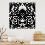 単色万華鏡のように千変万化するパターン ポスター (キッチン)