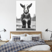 単色優美魅力的ベビーヤギポートレート キャンバスプリント (インサイチュ (寝室))